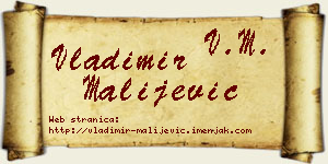 Vladimir Malijević vizit kartica